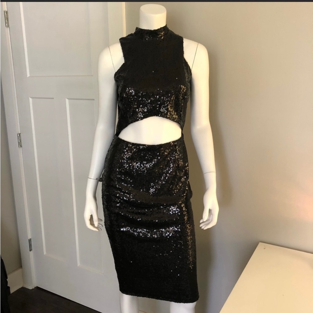 Missguided black sequins dress size 10